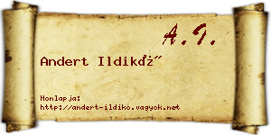 Andert Ildikó névjegykártya